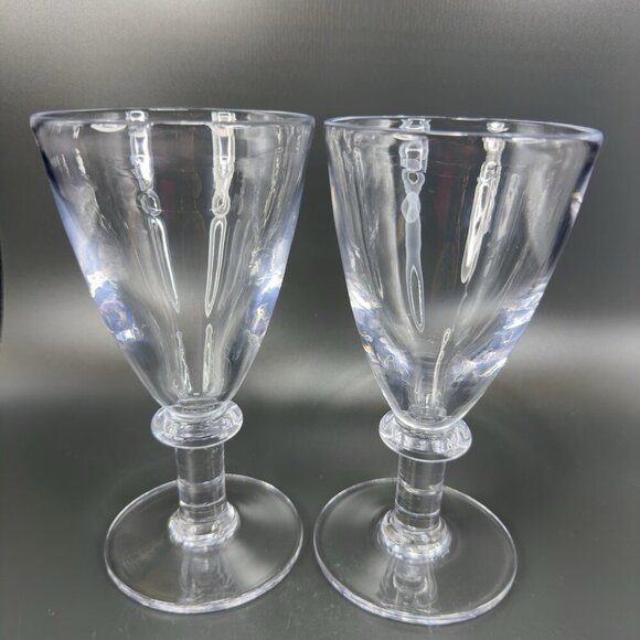 Simon Pearce Cavendish Clear Hand Blown Heavy Glasses Cups Goblets Stemware Set2 - Picture 2 of 16
